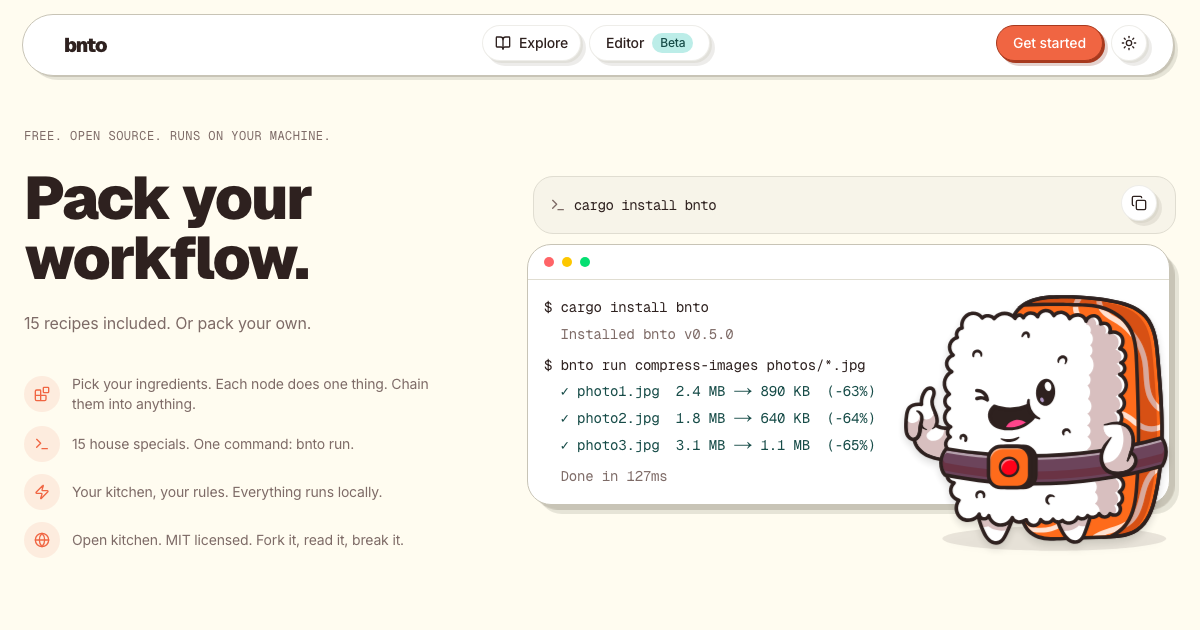 Api Bnto bnto - Pack your workflow